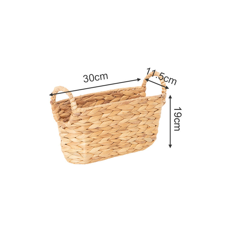 Rustic storage basket made of woven natural material