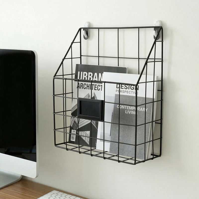 Wall shelf with storage basket