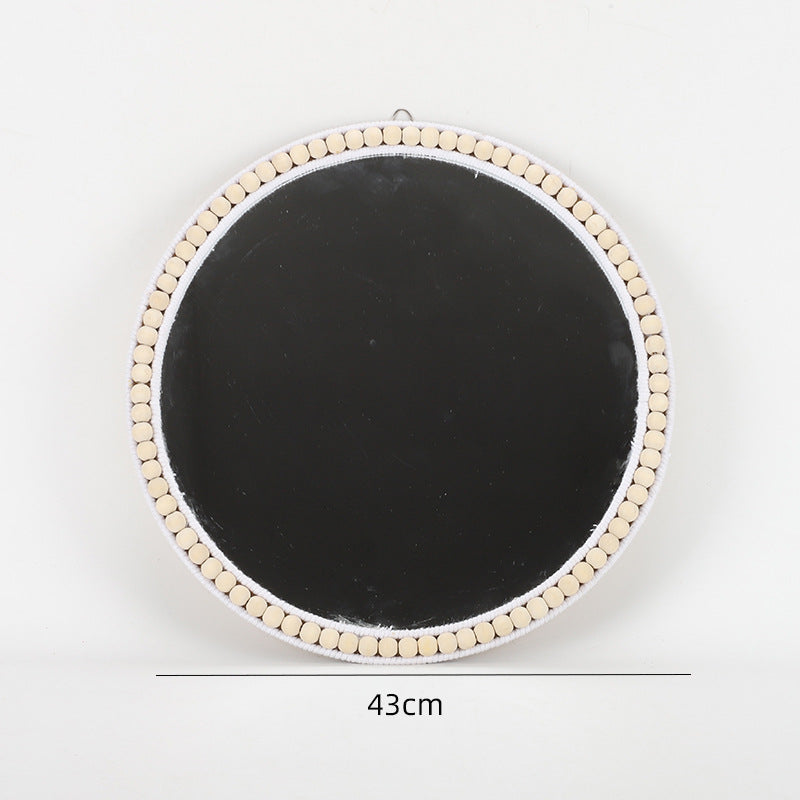 Round Wall Mirror with Rattan Design