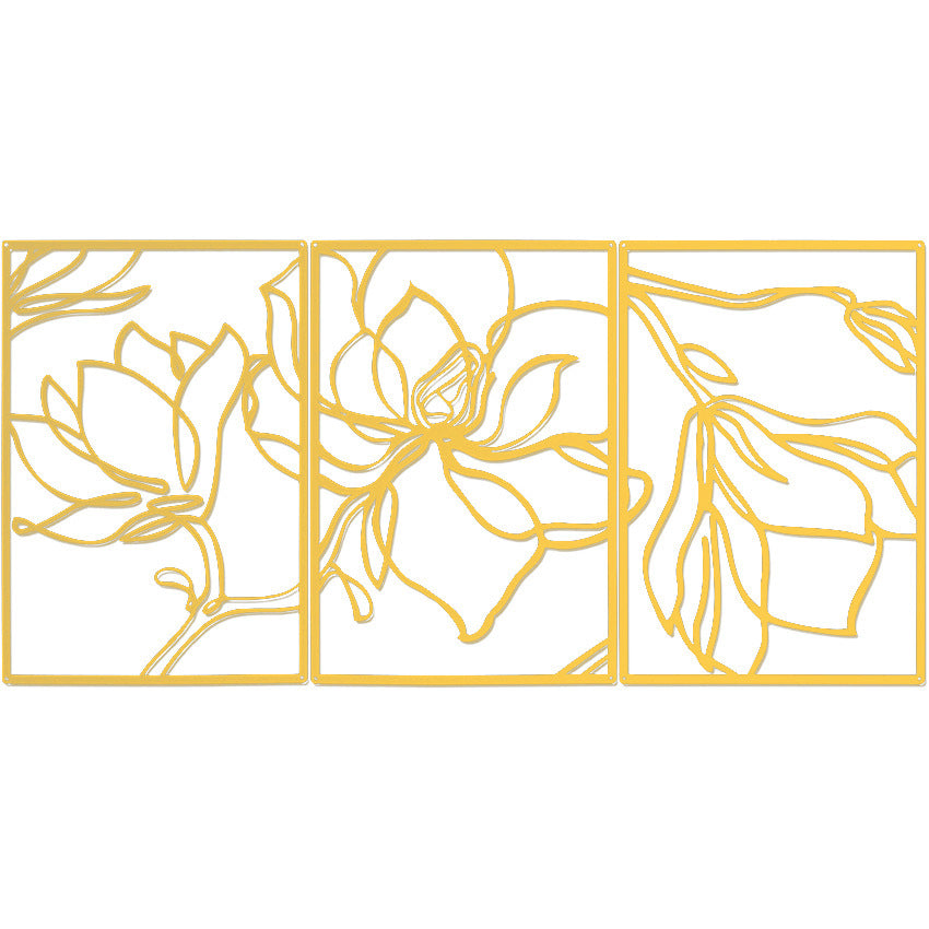 Elegant Floral Wall Art Sculpture Set