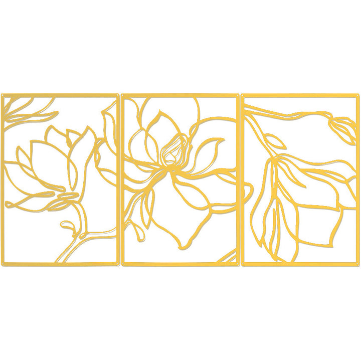 Elegant Floral Wall Art Sculpture Set