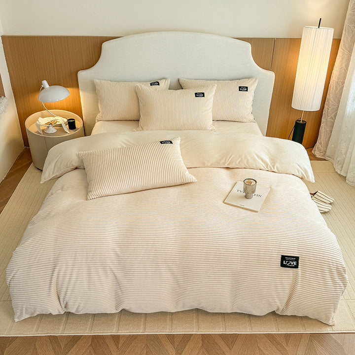 Plush Ribbed Comforter Set