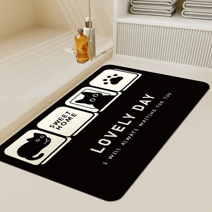 Cute Cat-Shaped Plush Bath Rug