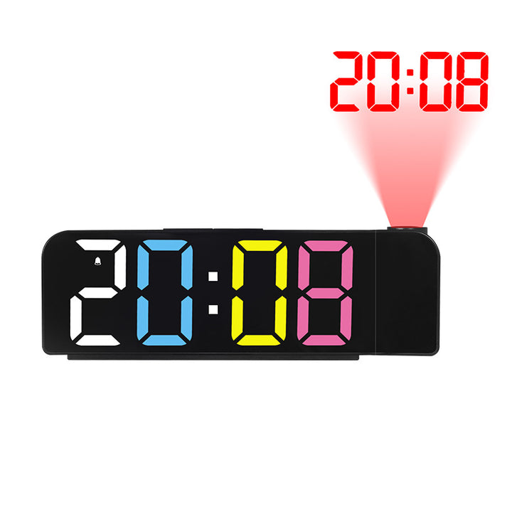 Digital projection alarm clock with LED display