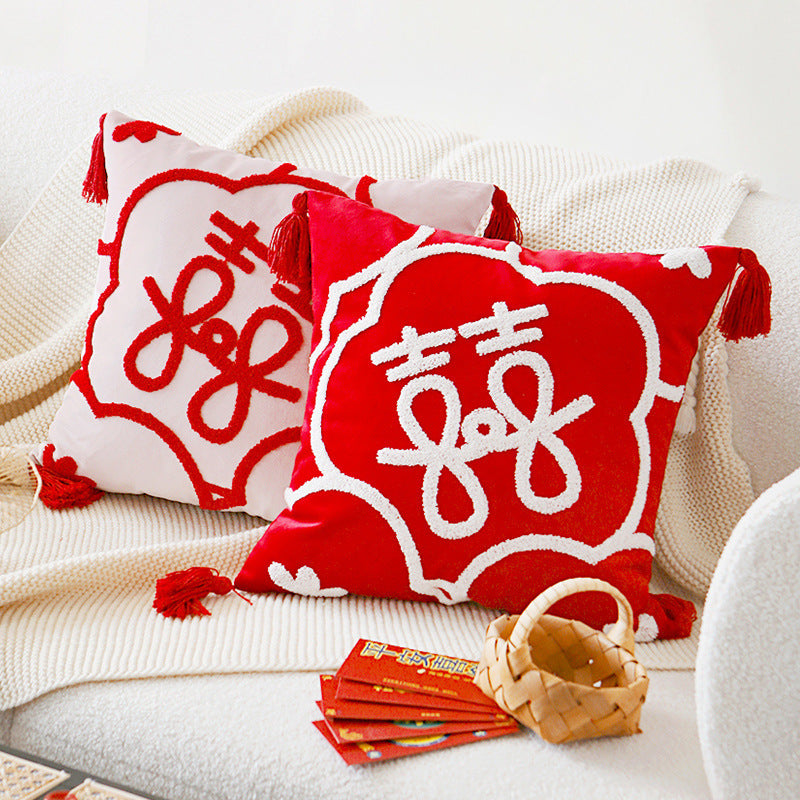 Decorative Velvet Patterned Throw Pillow