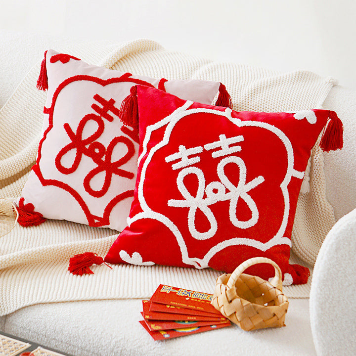 Decorative Velvet Patterned Throw Pillow