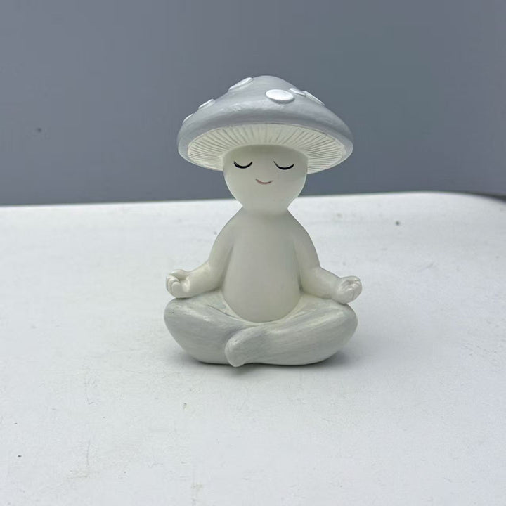 Decorative figure of a meditating mushroom