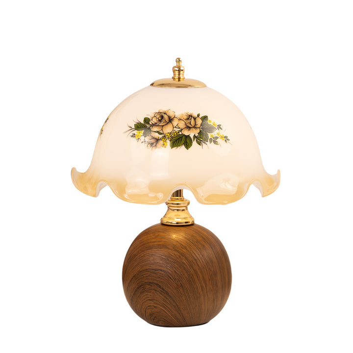 Vintage glass table lamp with artistic shade