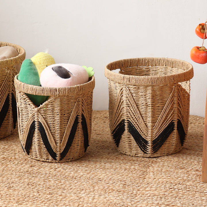 Decorative basket with graphic pattern
