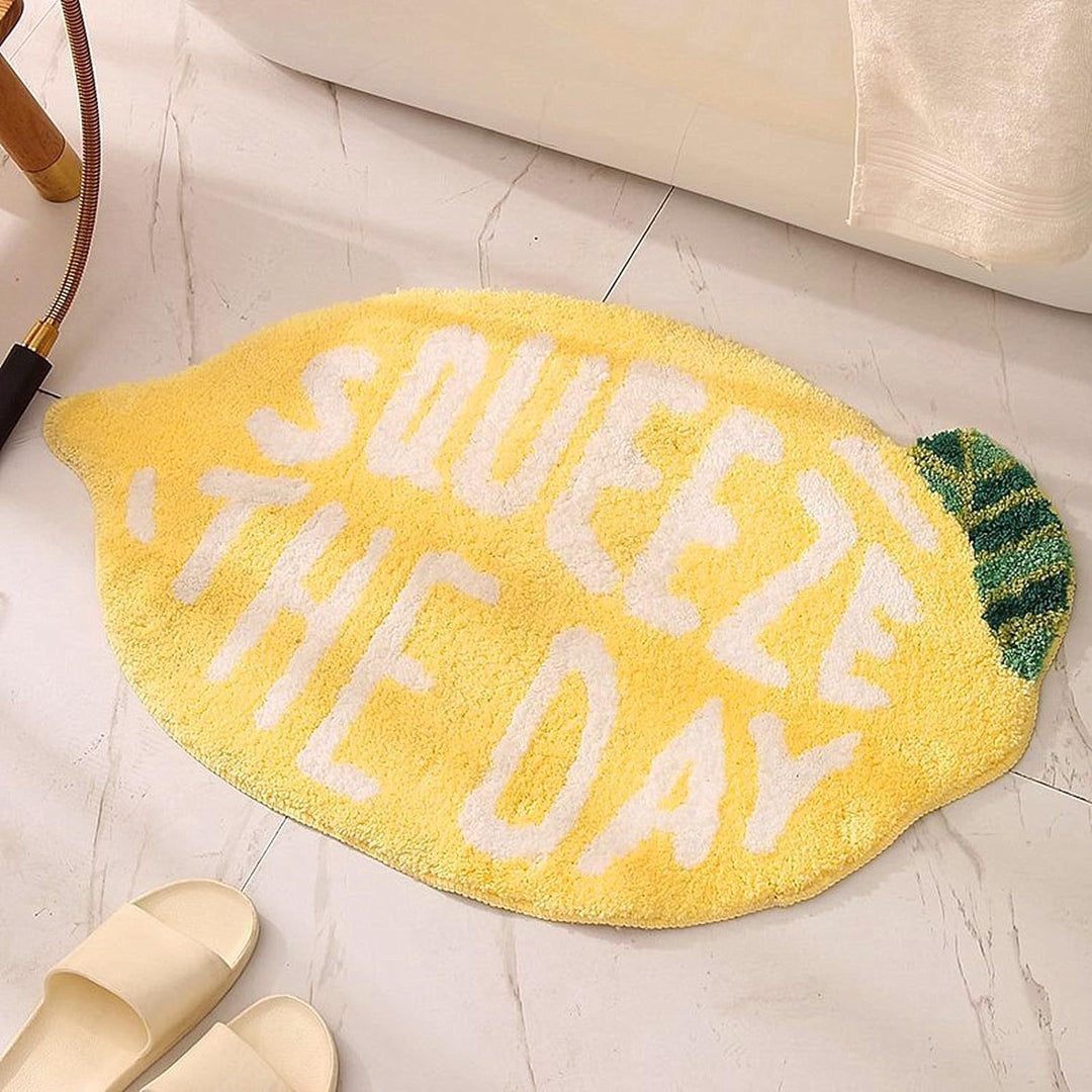 Lemon Slice Shape Bath Mat
