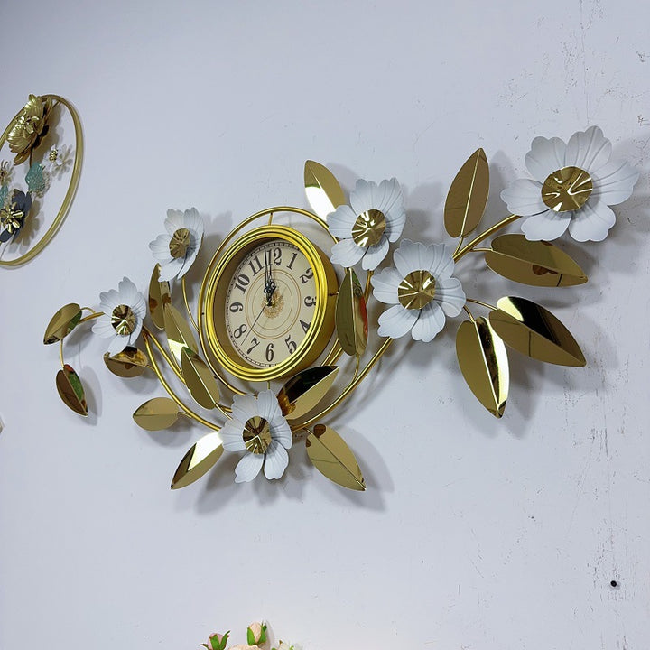 Floral Wall Clock Art Decor