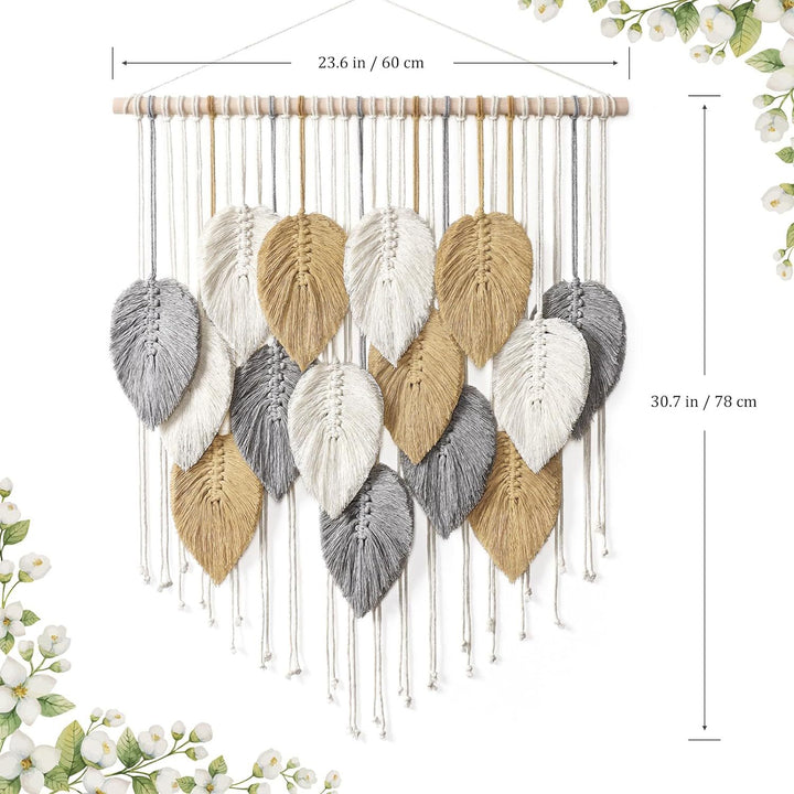 Macrame Leaf Wall Hanging Decor