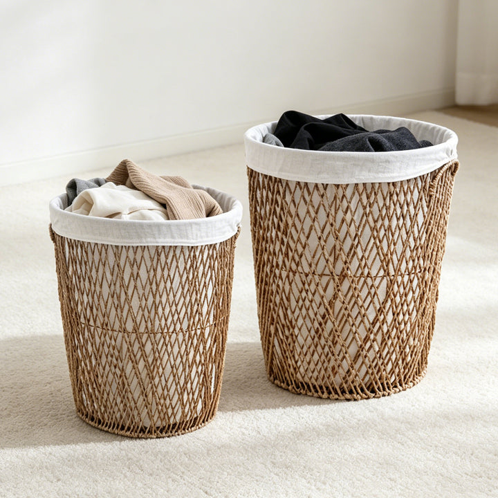 Decorative laundry basket with lid