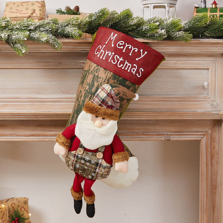 Festive Christmas stocking with nostalgic design