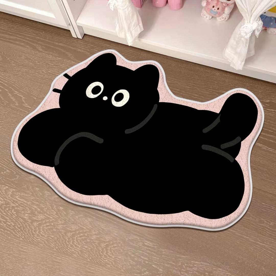 Children's Playful Cat-Shaped Area Mat