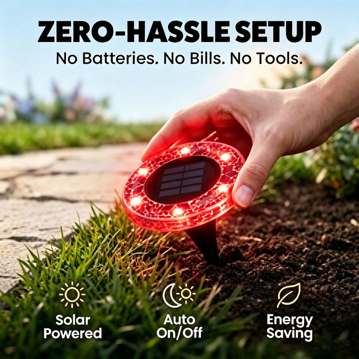 Solar Mosaic Glass Garden Path LED Spotlights