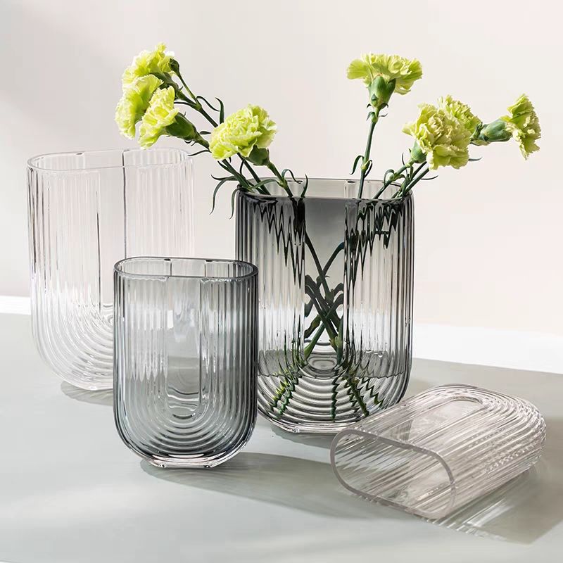 Ribbed Glass Vase
