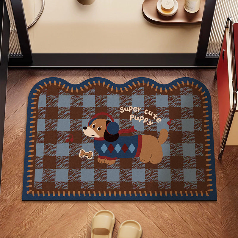 Playful Dog-Themed Floor Mat