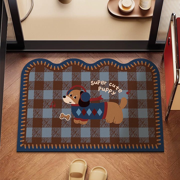 Playful Dog-Themed Floor Mat