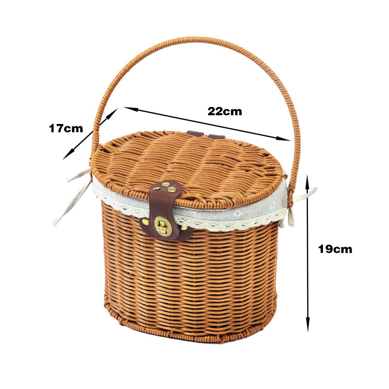 Woven Storage Basket with Lid