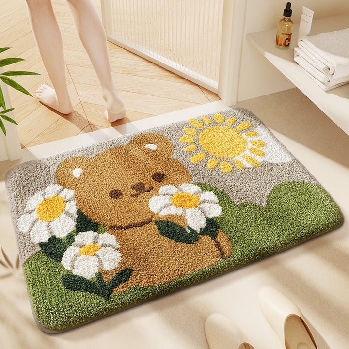 Cat-Themed Plush Bath Mat