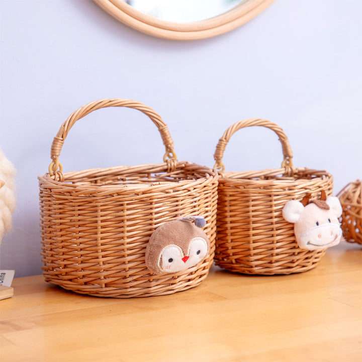 Funny storage basket with animal motif