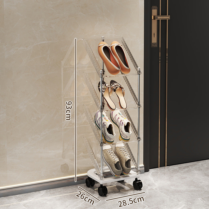 Shoe rack with transparent design