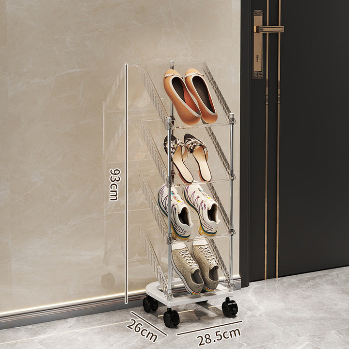 Shoe rack with transparent design