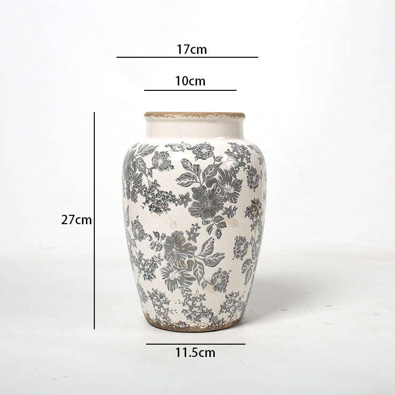 Floral Ceramic Vase with Artistic Design