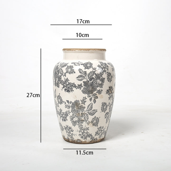 Floral Ceramic Vase with Artistic Design
