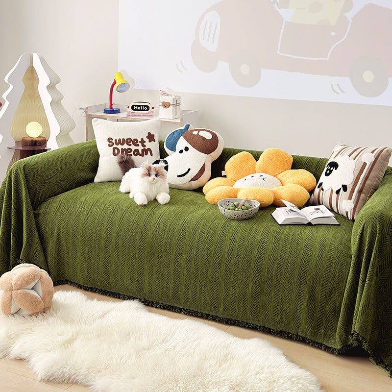Decorative Pet-Themed Sofa Throw Blanket