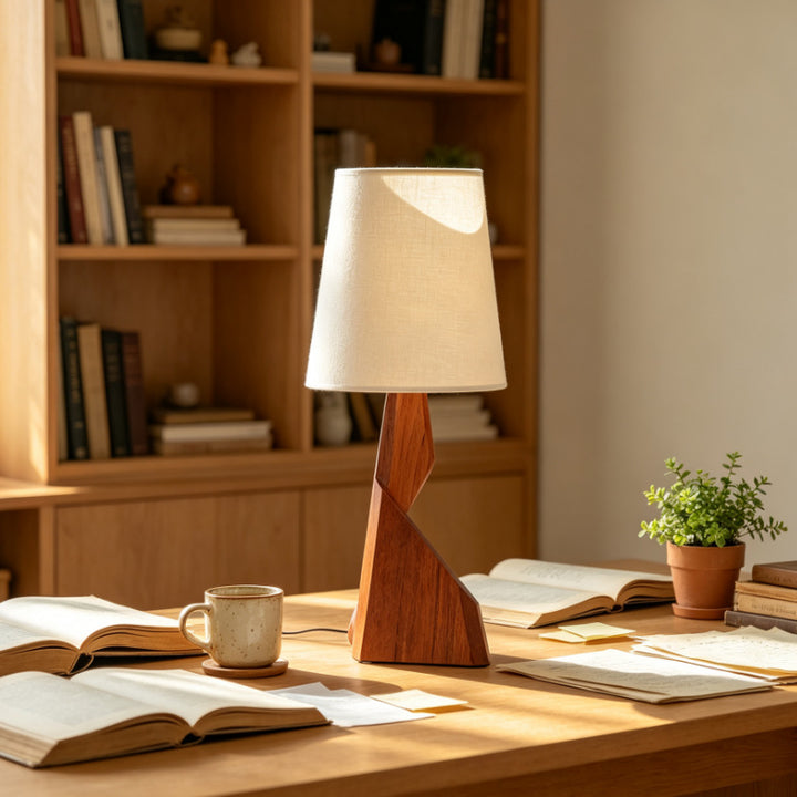 Artistic wooden table lamp