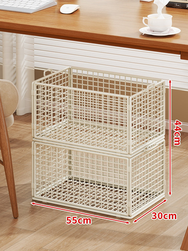 Rolling Wire Mesh Under-Desk Storage Cart with Swivel Casters