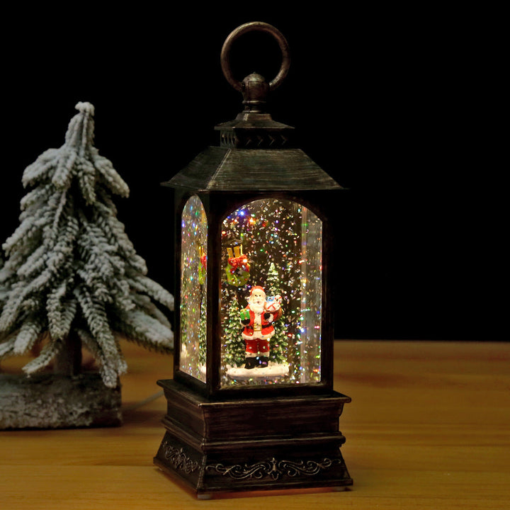 Nostalgic Christmas lantern with moving scene