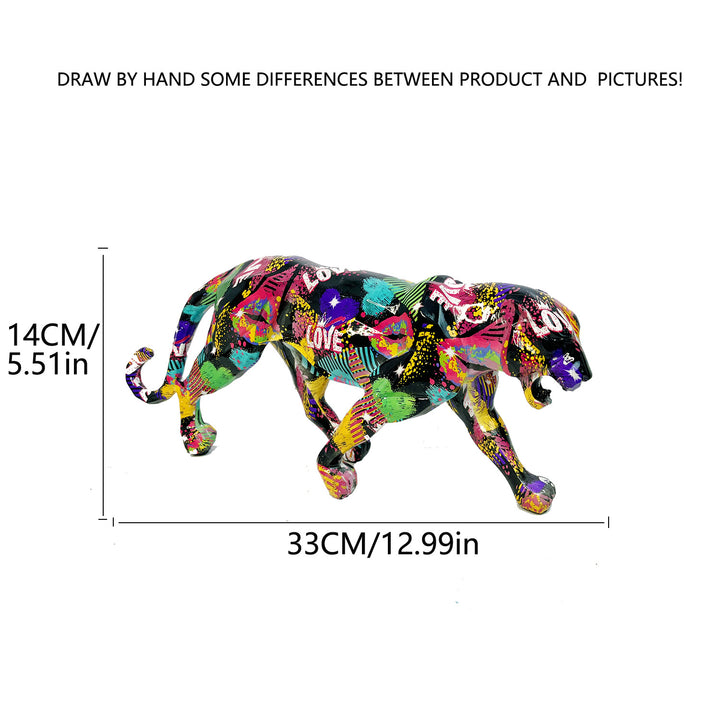 Decorative leopard figure made of resin