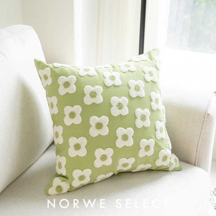 Textured Floral Accent Throw Pillow