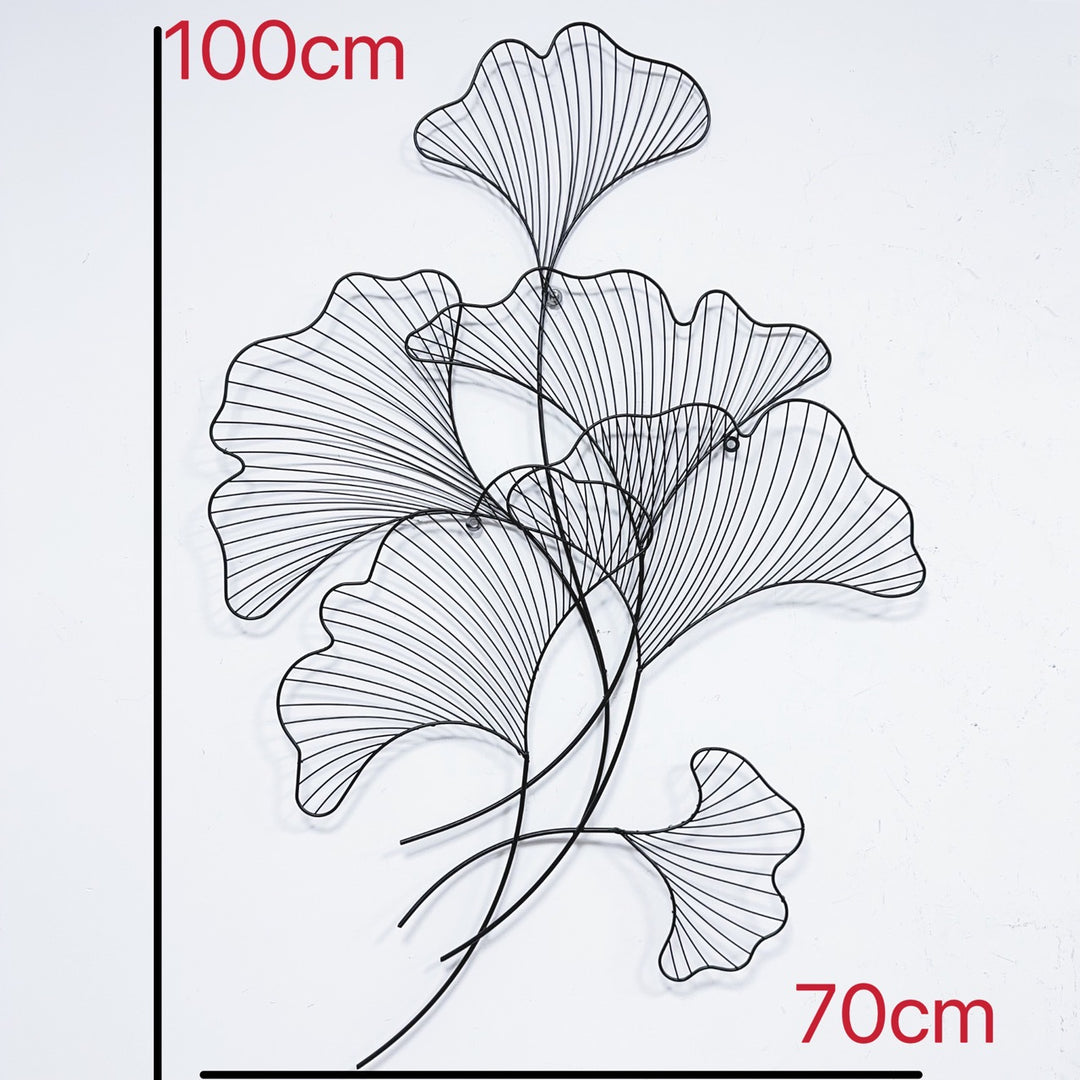 Elegant Ginkgo Leaf Metal Wall Sculpture