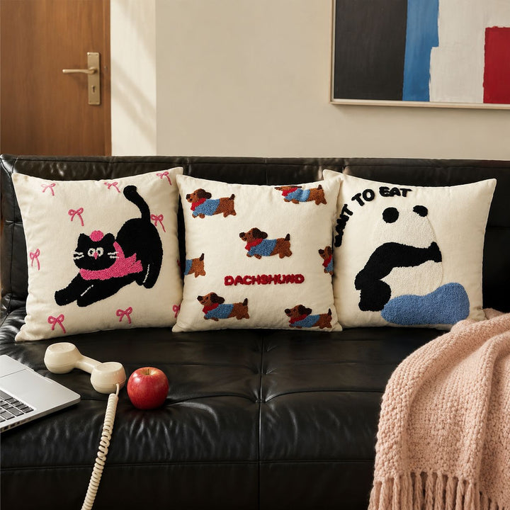 Decorative Dog-Themed Accent Cushion