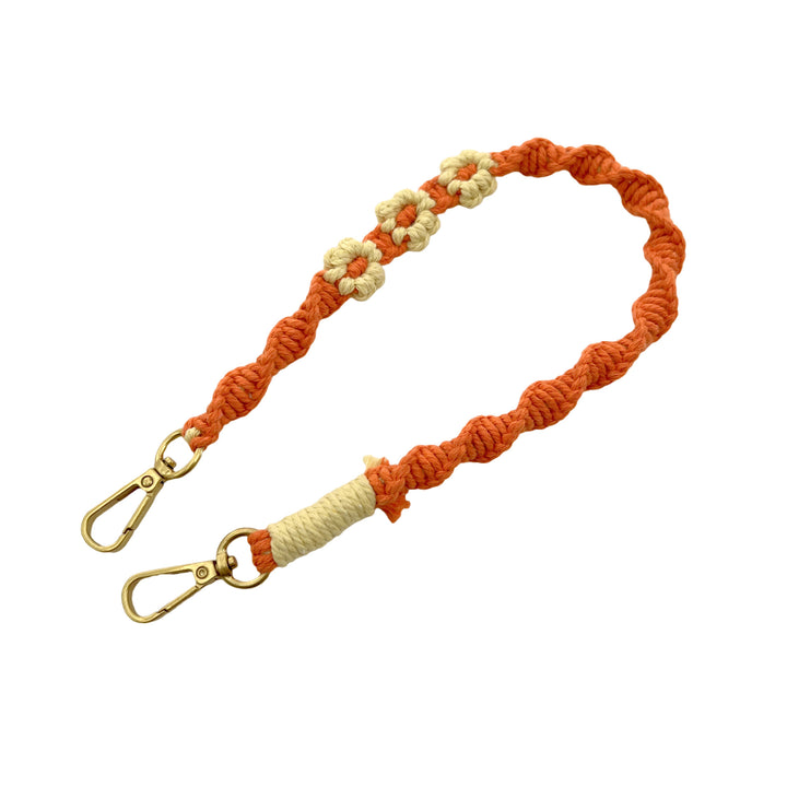Macrame Dog Leash with Floral Accents