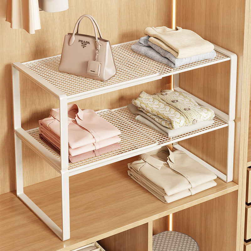 Adjustable Metal Mesh Closet Shelf Riser Organizer