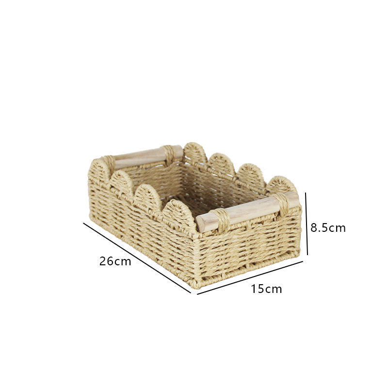 Scalloped Woven Storage Basket