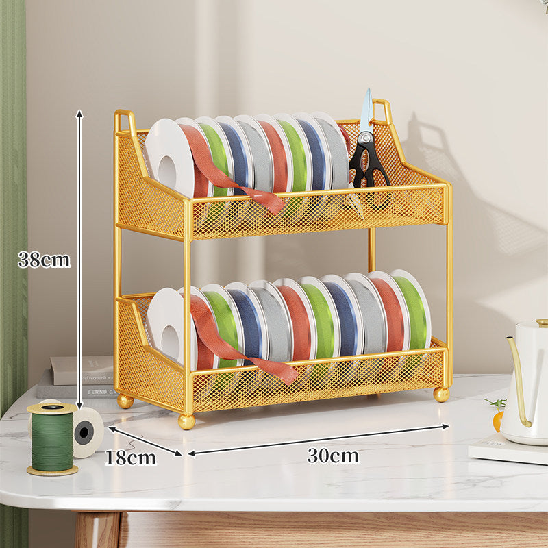 Ribbon Spool and Craft Supply Mesh Organizer Rack