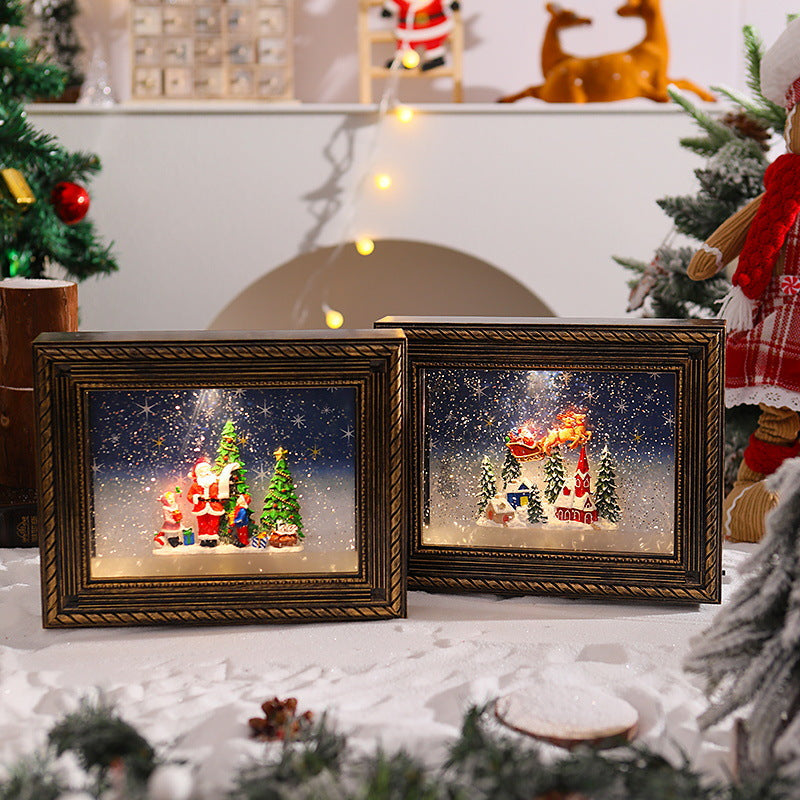 Decorative Christmas motif with snowmen