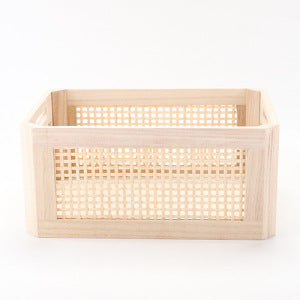 Practical storage basket made of wood