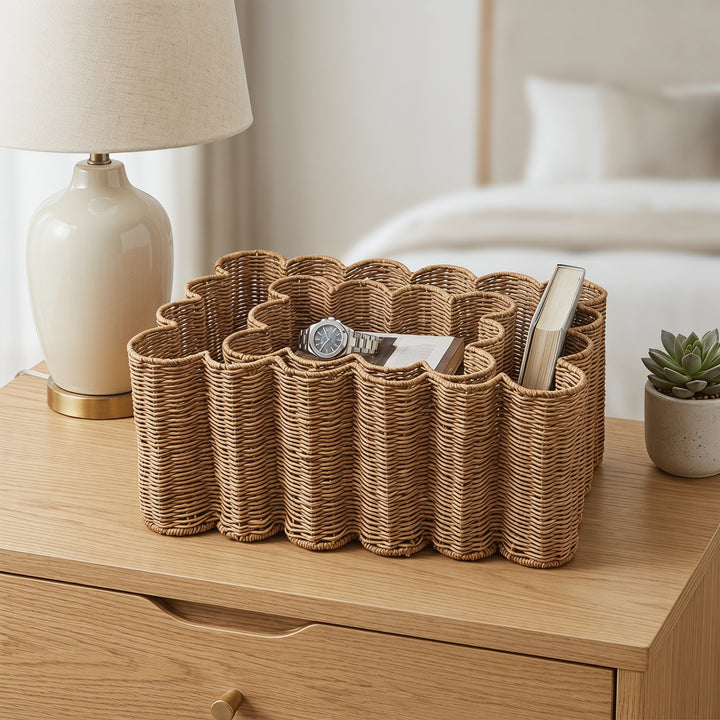 Decorative storage basket in flower design
