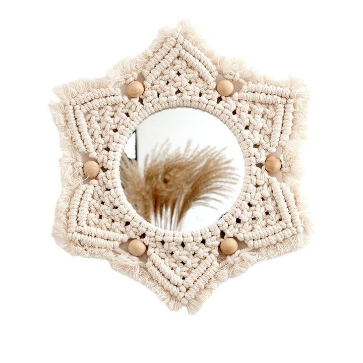 Macramé Decorative Star-Shaped Wall Mirror