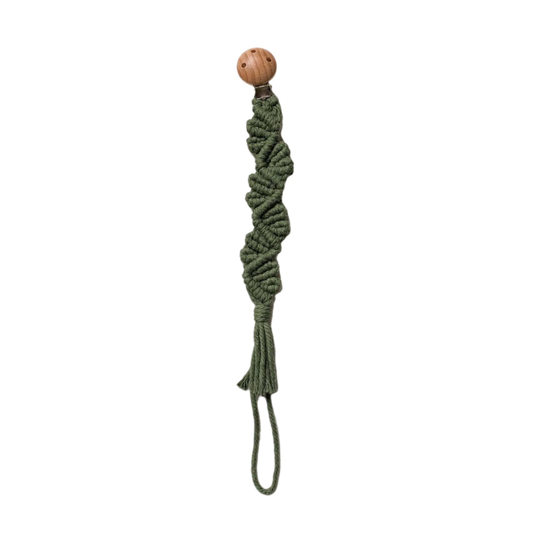 Macrame Keychain Holder with Wooden Accents