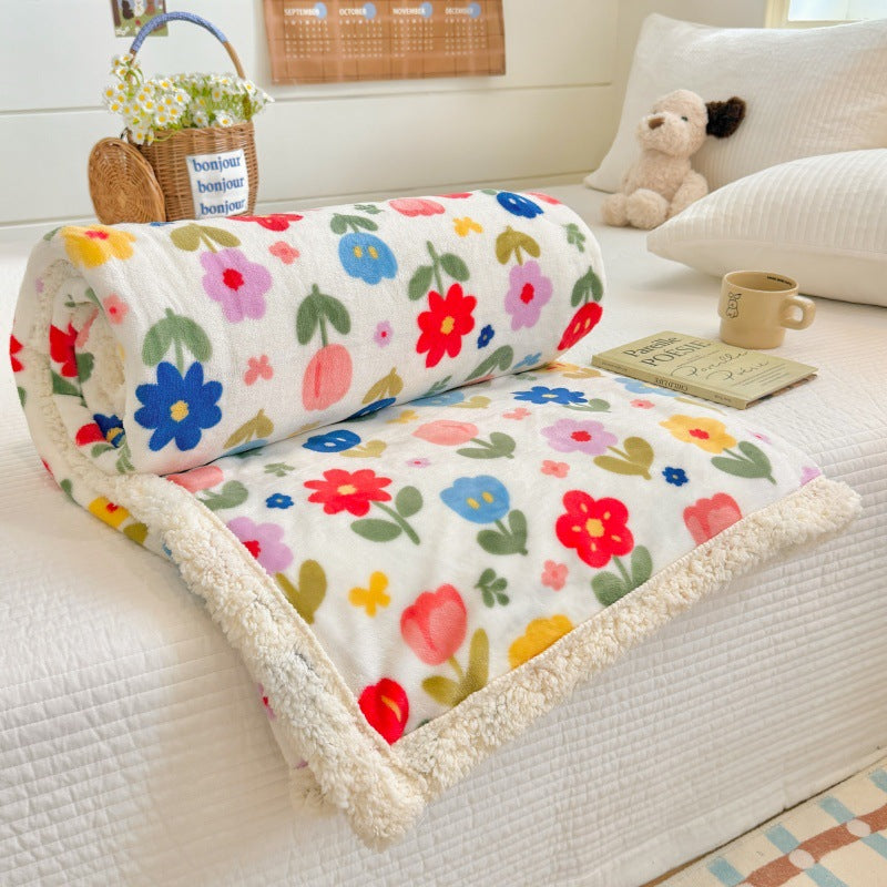Plush Checkered Throw Blanket