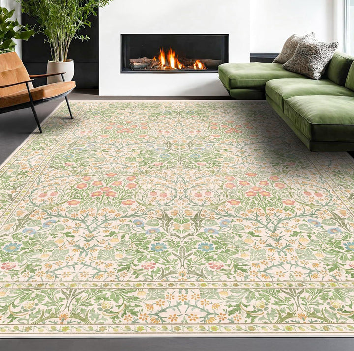 Floral Pattern Area Rug for Living Room
