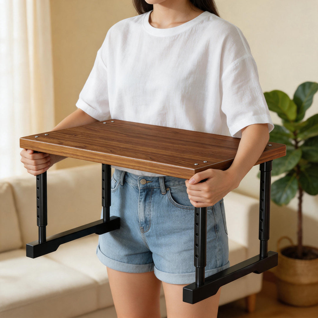Expandable Folding Closet Shelf Platform with Telescopic Support